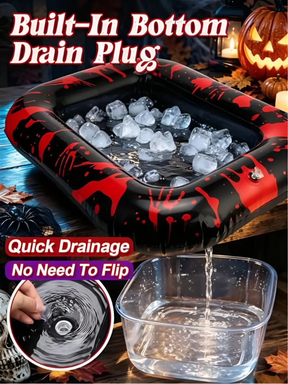 Halloween Inflatable Cooler for Party Decorations, 28'' x 22''